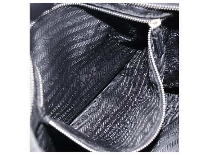 PRADA Borsa a mano in nylon nero argento Auth ka2874 - vista 21