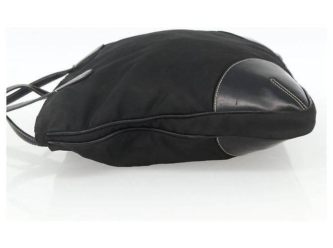 PRADA Borsa a mano in nylon nero argento Auth ka2874 - vista 3