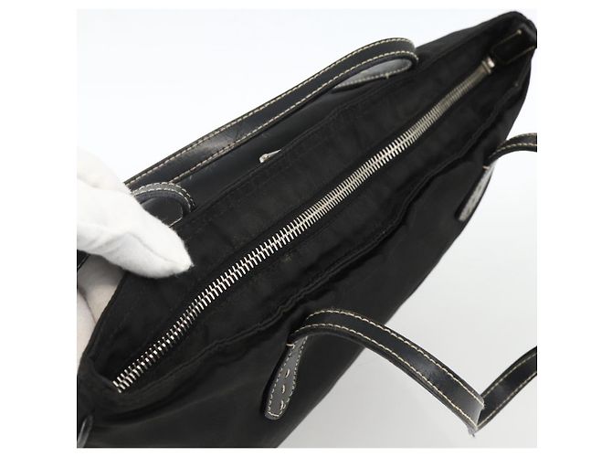 PRADA Borsa a mano in nylon nero argento Auth ka2874 - vista 6
