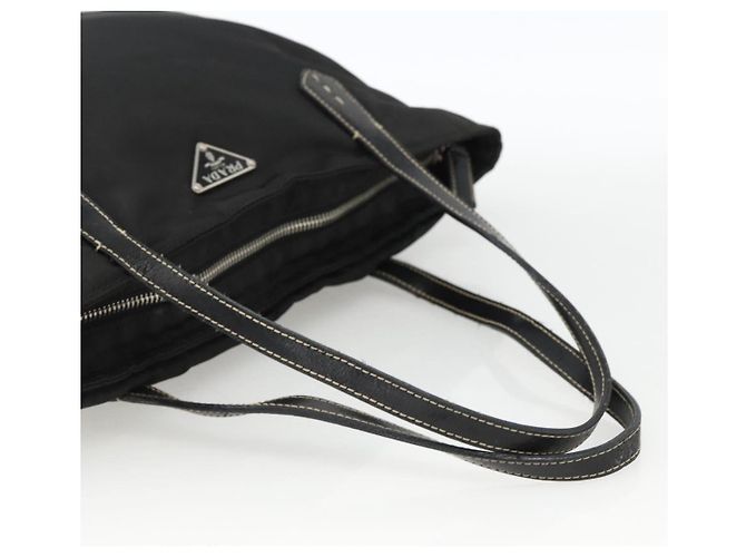 PRADA Borsa a mano in nylon nero argento Auth ka2874 - vista 7