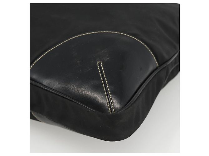 PRADA Borsa a mano in nylon nero argento Auth ka2874 - vista 9