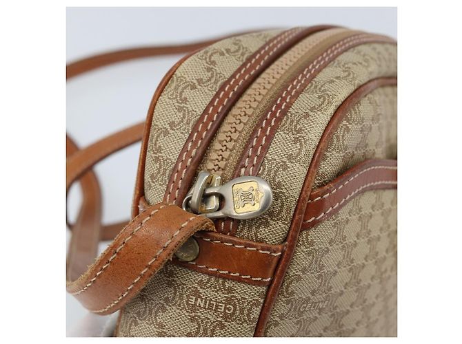 Céline Borsa a Spalla in Tela Macadam CELINE PVC Beige Oro Auth LNZ569 D'oro - vista 10