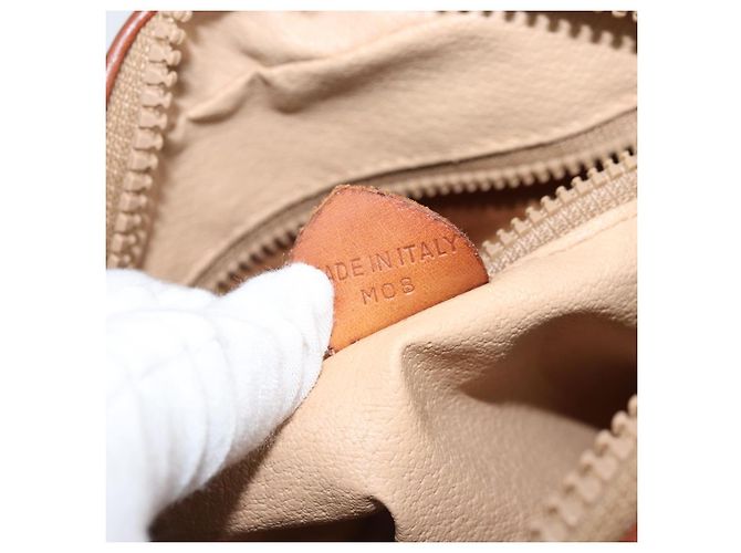 Céline Borsa a Spalla in Tela Macadam CELINE PVC Beige Oro Auth LNZ569 D'oro - vista 12