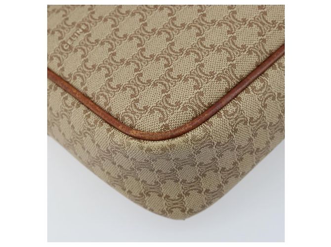 Céline Borsa a Spalla in Tela Macadam CELINE PVC Beige Oro Auth LNZ569 D'oro - vista 15