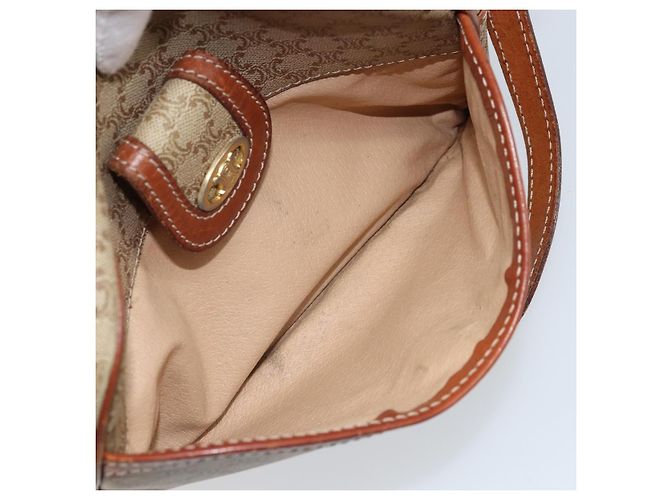 Céline Borsa a Spalla in Tela Macadam CELINE PVC Beige Oro Auth LNZ569 D'oro - vista 23
