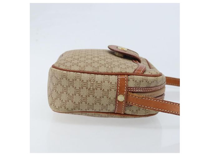 Céline Borsa a Spalla in Tela Macadam CELINE PVC Beige Oro Auth LNZ569 D'oro - vista 3