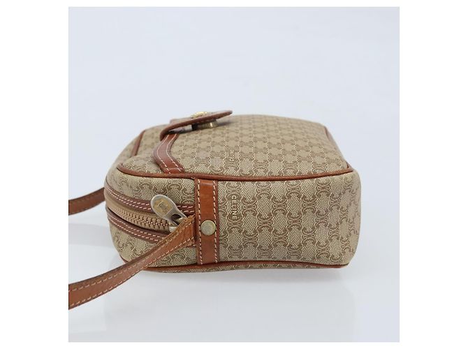 Céline Borsa a Spalla in Tela Macadam CELINE PVC Beige Oro Auth LNZ569 D'oro - vista 4