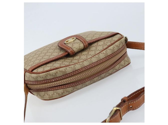 Céline Borsa a Spalla in Tela Macadam CELINE PVC Beige Oro Auth LNZ569 D'oro - vista 6