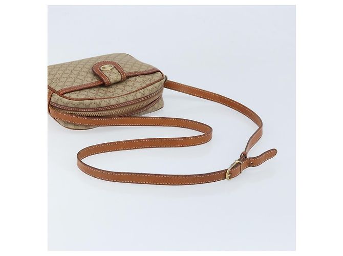Céline Borsa a Spalla in Tela Macadam CELINE PVC Beige Oro Auth LNZ569 D'oro - vista 7