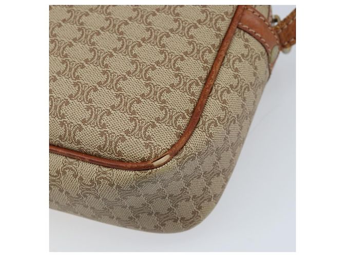 Céline Borsa a Spalla in Tela Macadam CELINE PVC Beige Oro Auth LNZ569 D'oro - vista 9