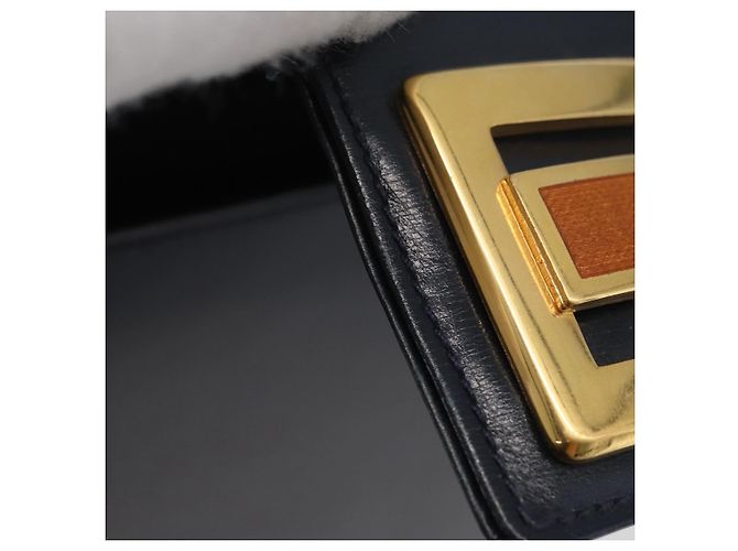 Gucci Borsa a Spalla in Pelle Blu Navy Oro Auth 169677 D'oro - vista 11