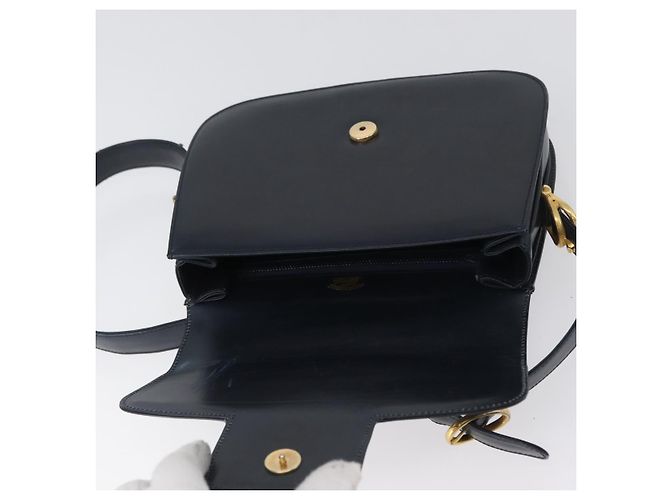 Gucci Borsa a Spalla in Pelle Blu Navy Oro Auth 169677 D'oro - vista 19