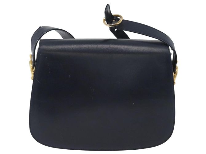Gucci Borsa a Spalla in Pelle Blu Navy Oro Auth 169677 D'oro - vista 2