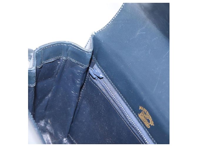 Gucci Borsa a Spalla in Pelle Blu Navy Oro Auth 169677 D'oro - vista 23