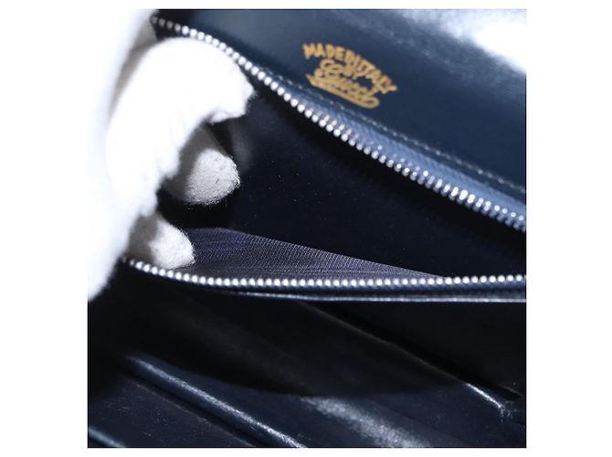 Gucci Borsa a Spalla in Pelle Blu Navy Oro Auth 169677 D'oro - vista 24