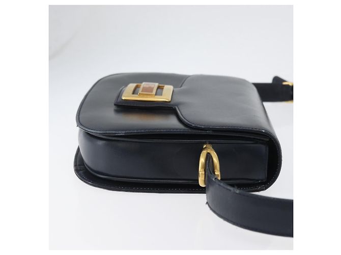 Gucci Borsa a Spalla in Pelle Blu Navy Oro Auth 169677 D'oro - vista 3