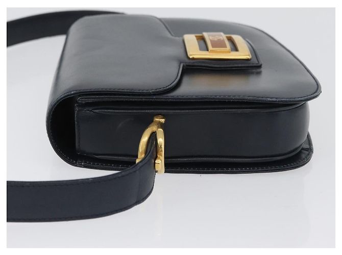 Gucci Borsa a Spalla in Pelle Blu Navy Oro Auth 169677 D'oro - vista 4