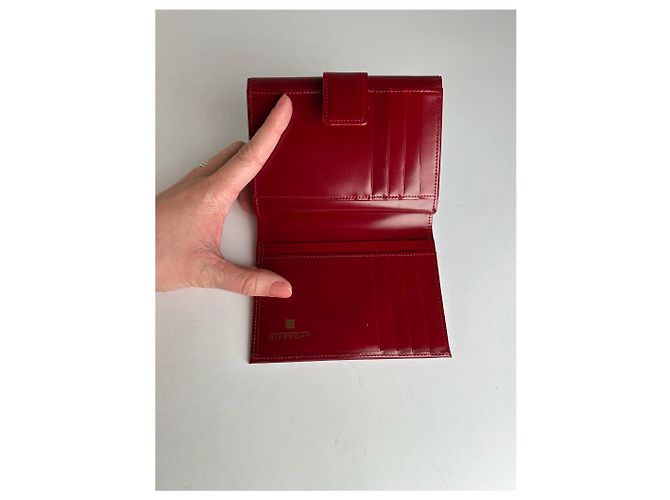 Vintage Givenchy Patent Leather Wallet Red - view 7