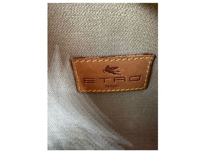 Vintage Etro Paisley Monogram Leder Bowlingtasche Orange - Ansicht 5