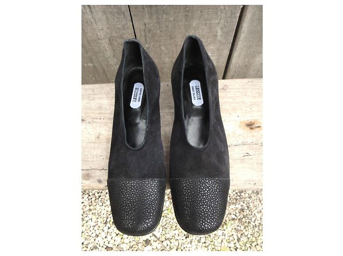 Autre Marque Décolletés Accessoire Diffusion in suede e pelle neri Nero - vista 3