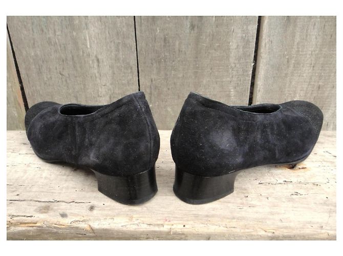 Autre Marque Décolletés Accessoire Diffusion in suede e pelle neri Nero - vista 4