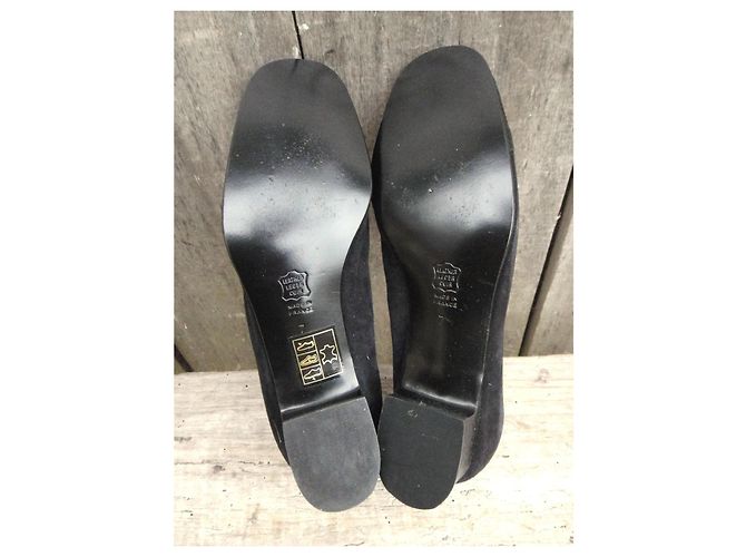 Autre Marque Décolletés Accessoire Diffusion in suede e pelle neri Nero - vista 5