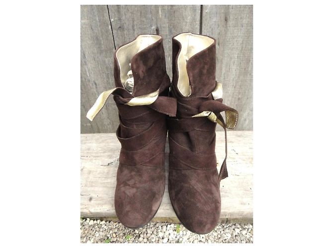 Botines Marc Jacobs de ante marrón Marrón oscuro - vista 3