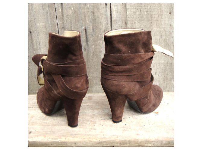 Botines Marc Jacobs de ante marrón Marrón oscuro - vista 4