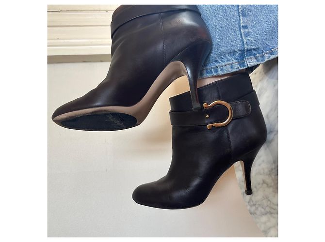 Botines Salvatore Ferragamo - Marrón Oscuro - Talla 39 - Excelente Estado - vista 6