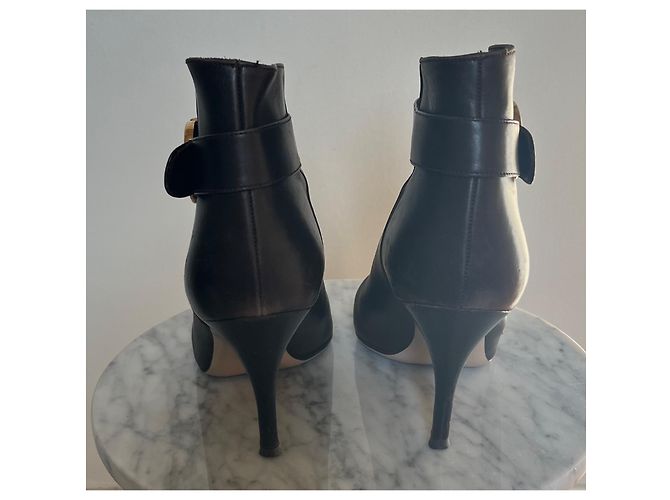 Botines Salvatore Ferragamo - Marrón Oscuro - Talla 39 - Excelente Estado - vista 7