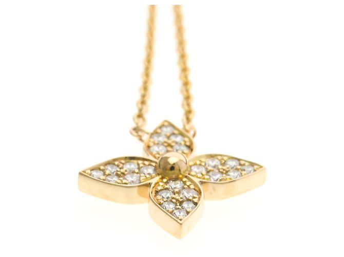 Louis Vuitton Anhänger Sternblüte Diamant Halskette Golden - Ansicht 4