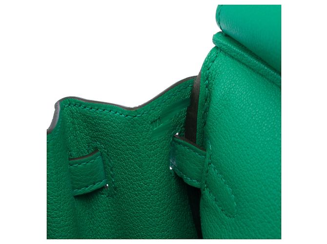 Hermès Borsa HERMES Birkin 25 in Pelle Verde - 103385 - vista 10