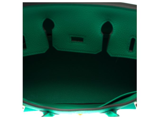 Hermès Borsa HERMES Birkin 25 in Pelle Verde - 103385 - vista 11