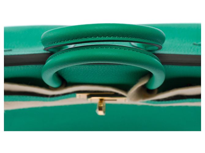 Hermès Borsa HERMES Birkin 25 in Pelle Verde - 103385 - vista 12