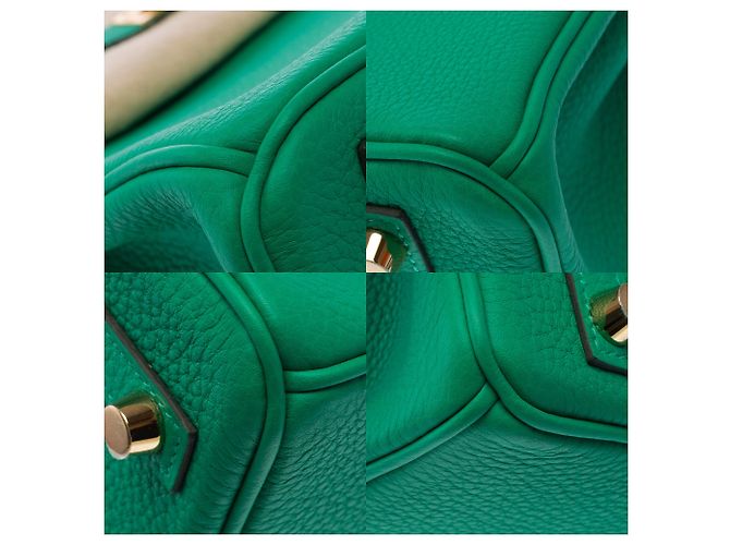 Hermès Borsa HERMES Birkin 25 in Pelle Verde - 103385 - vista 14