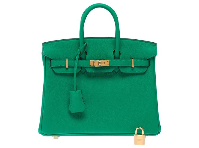 Hermès Borsa HERMES Birkin 25 in Pelle Verde - 103385 - vista 5