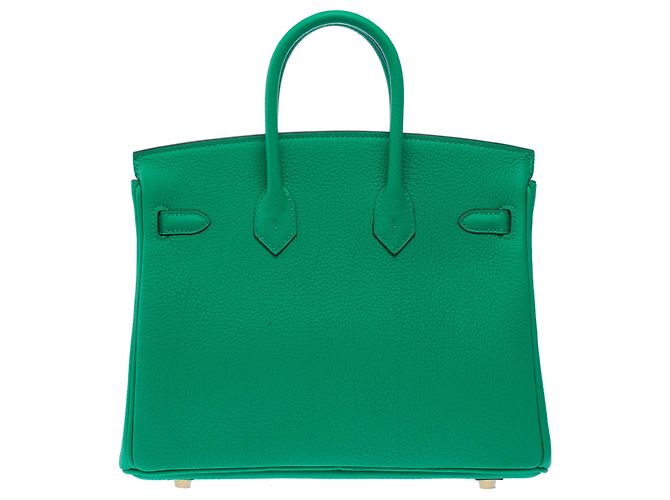 Hermès Borsa HERMES Birkin 25 in Pelle Verde - 103385 - vista 6