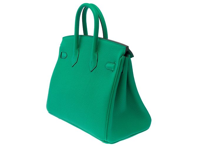 Hermès Borsa HERMES Birkin 25 in Pelle Verde - 103385 - vista 8