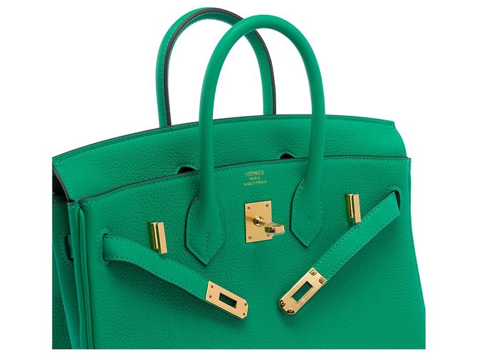 Hermès Borsa HERMES Birkin 25 in Pelle Verde - 103385 - vista 9