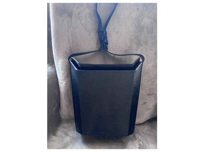Borsa Tote Epi Sac Plat Louis Vuitton Nera Nero - vista 2
