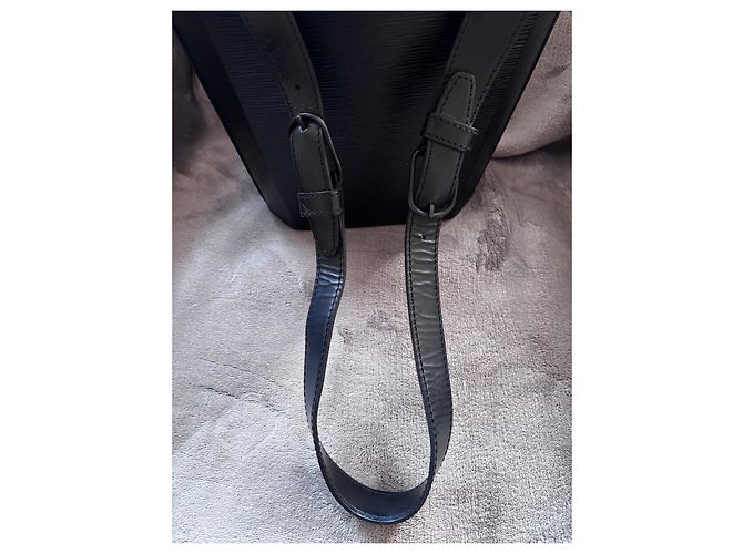 Borsa Tote Epi Sac Plat Louis Vuitton Nera Nero - vista 3