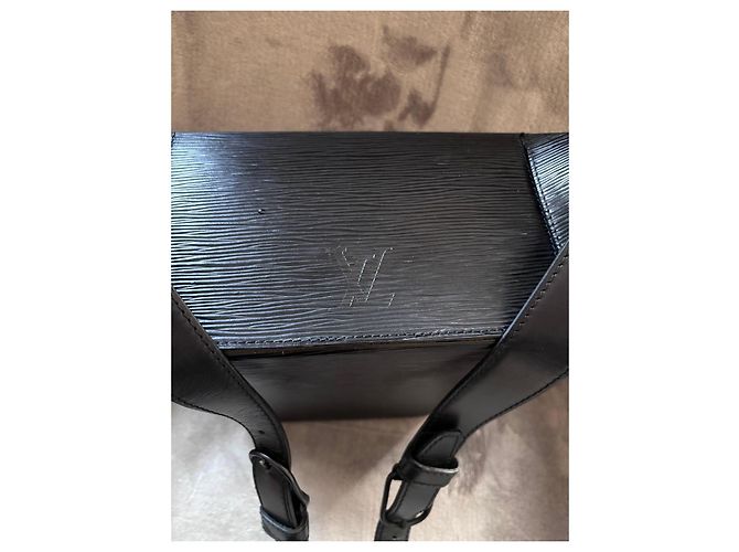 Borsa Tote Epi Sac Plat Louis Vuitton Nera Nero - vista 4
