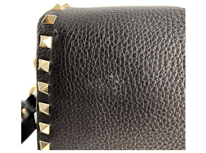 Valentino Garavani Borsa a tracolla in pelle di vitello Rockstud Spike media nera Nero - vista 11