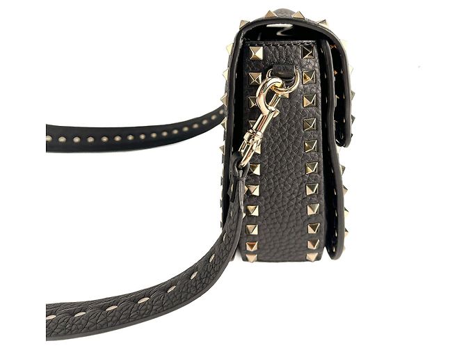 Valentino Garavani Borsa a tracolla in pelle di vitello Rockstud Spike media nera Nero - vista 6