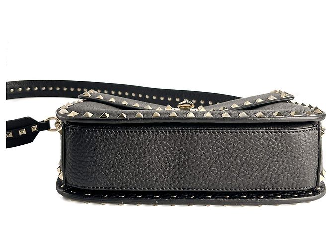 Valentino Garavani Borsa a tracolla in pelle di vitello Rockstud Spike media nera Nero - vista 7