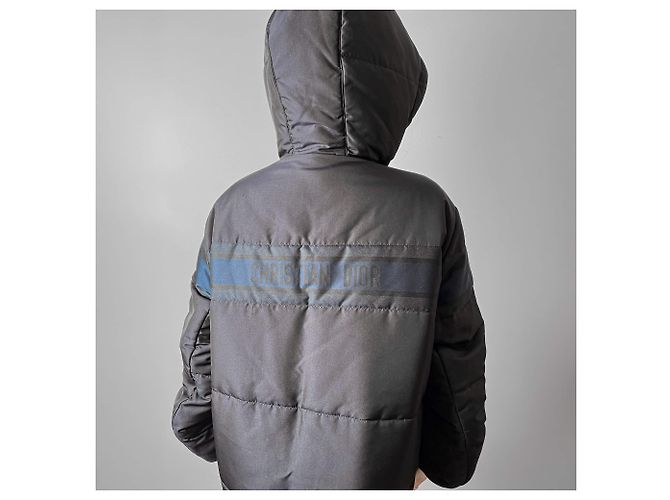 Dior Quilted Jacket Long Polyester Reversible Oblique Ready to Wear S Blue - view 4