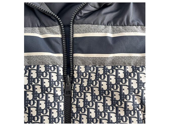 Dior Quilted Jacket Long Polyester Reversible Oblique Ready to Wear S Blue - view 7