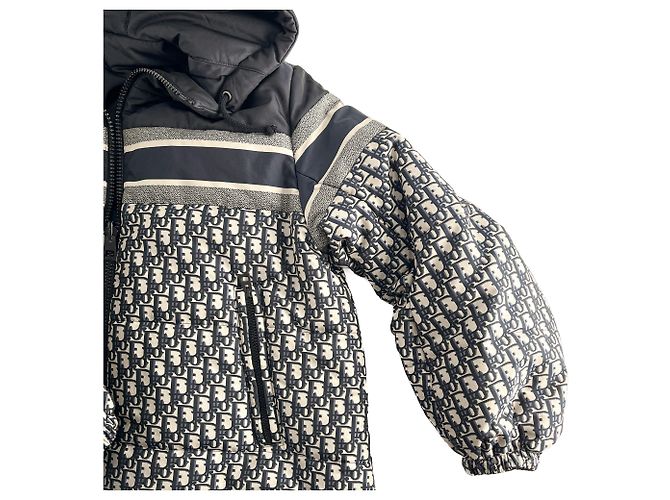 Dior Quilted Jacket Long Polyester Reversible Oblique Ready to Wear S Blue - view 8