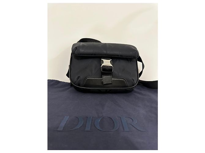 Borsa a Spalla Dior in Nylon Nero - vista 2