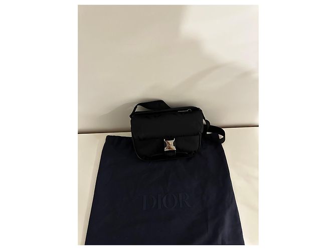 Borsa a Spalla Dior in Nylon Nero - vista 4